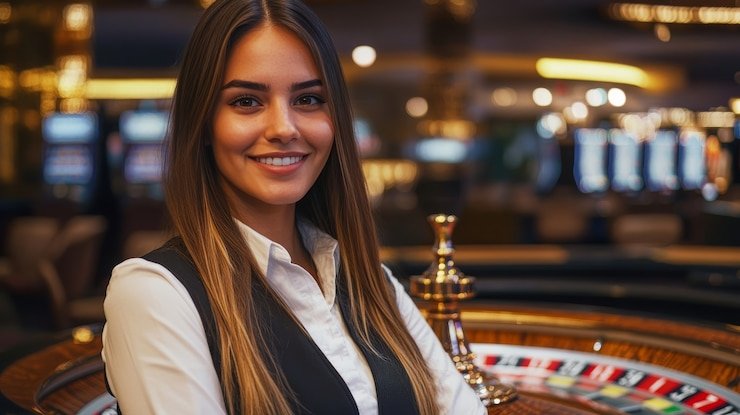 Live dealer explaining table rules on 5svip Indonesia Open